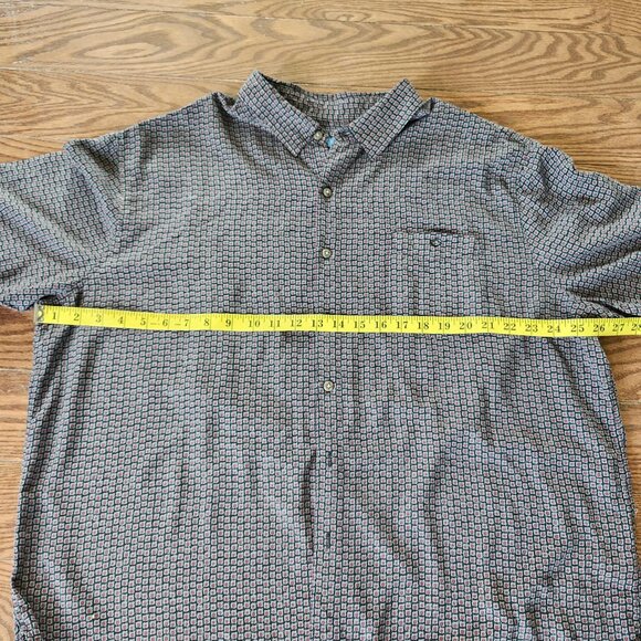 Batik Bay Dress Shirt Mens XXL Button Up Short Sleeve 100% Rayon Geometric - Picture 8 of 11